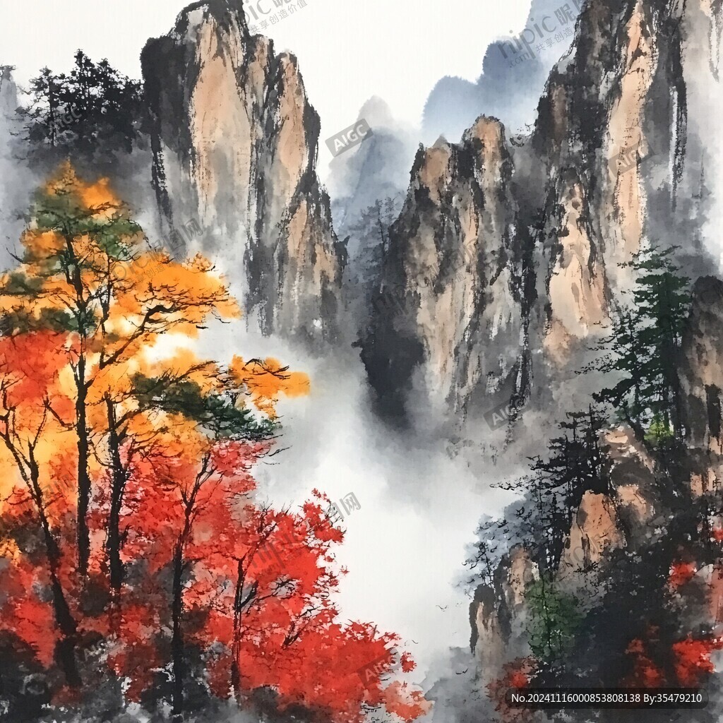 国画彩林