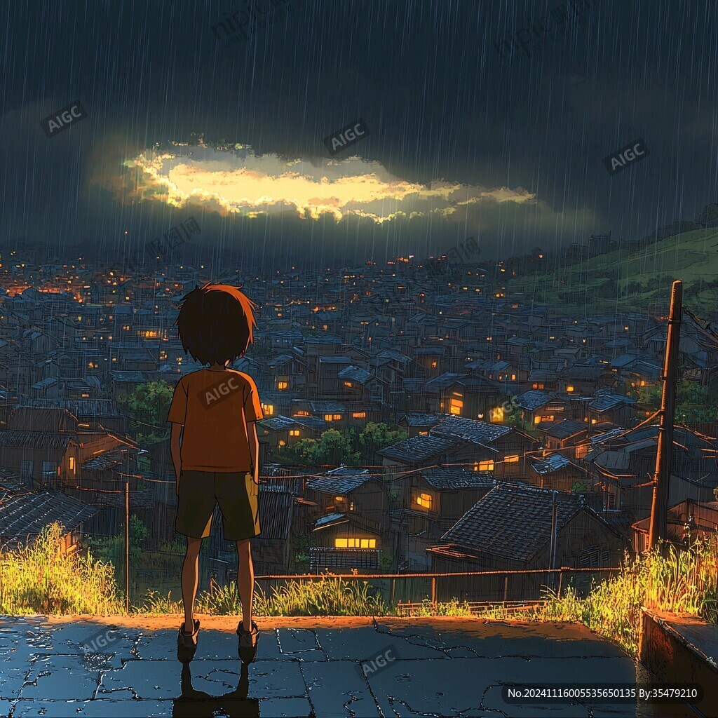 雨天插画
