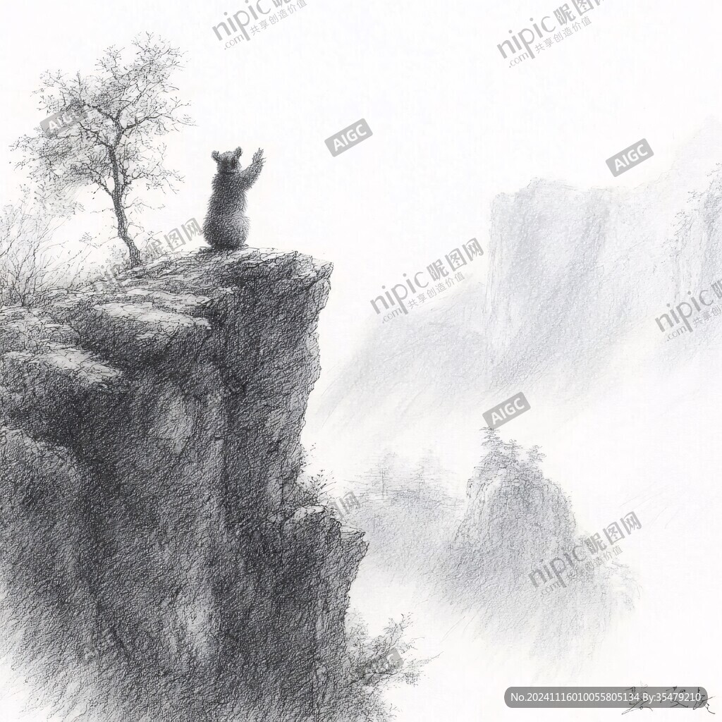 向往更高的山峰禅意画