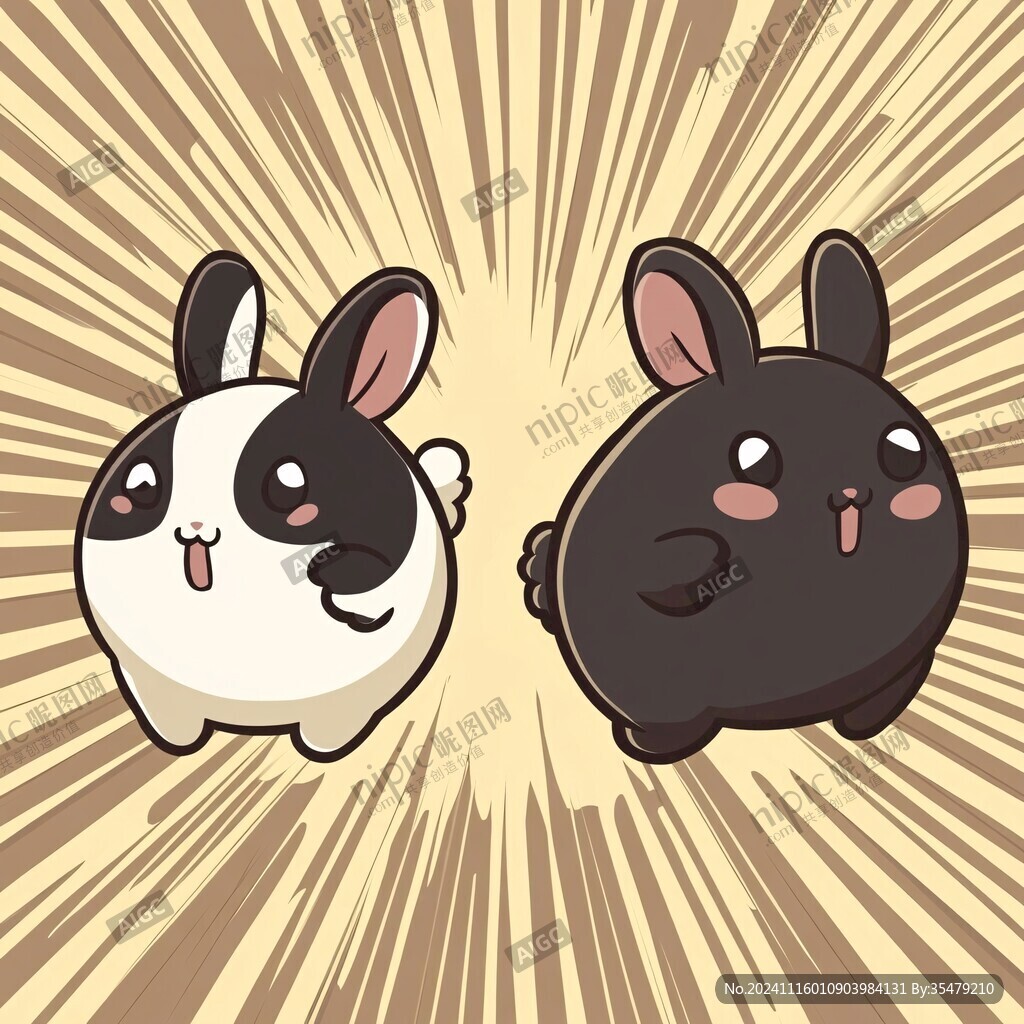 微信移动端卡通兔插画