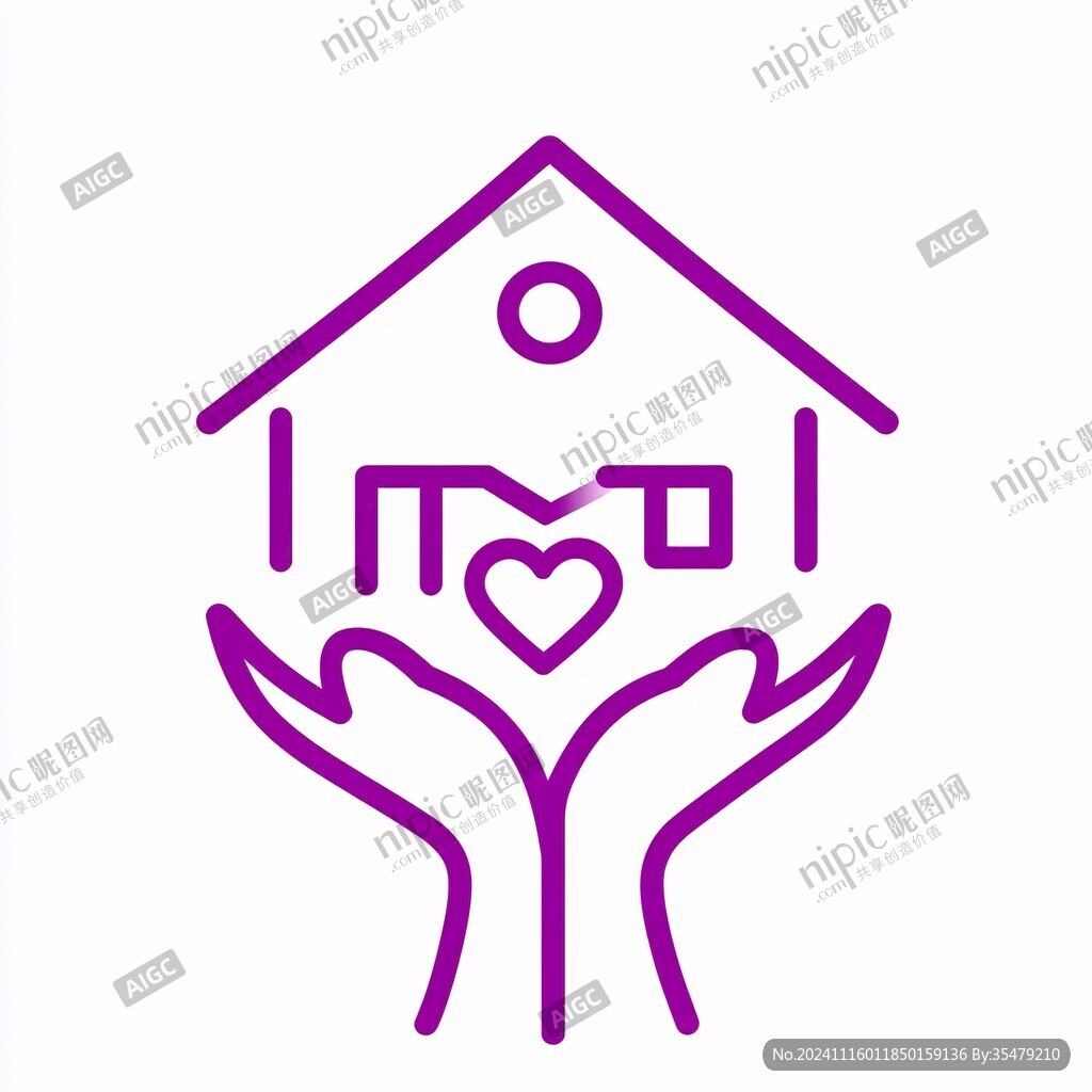 房屋爱心logo