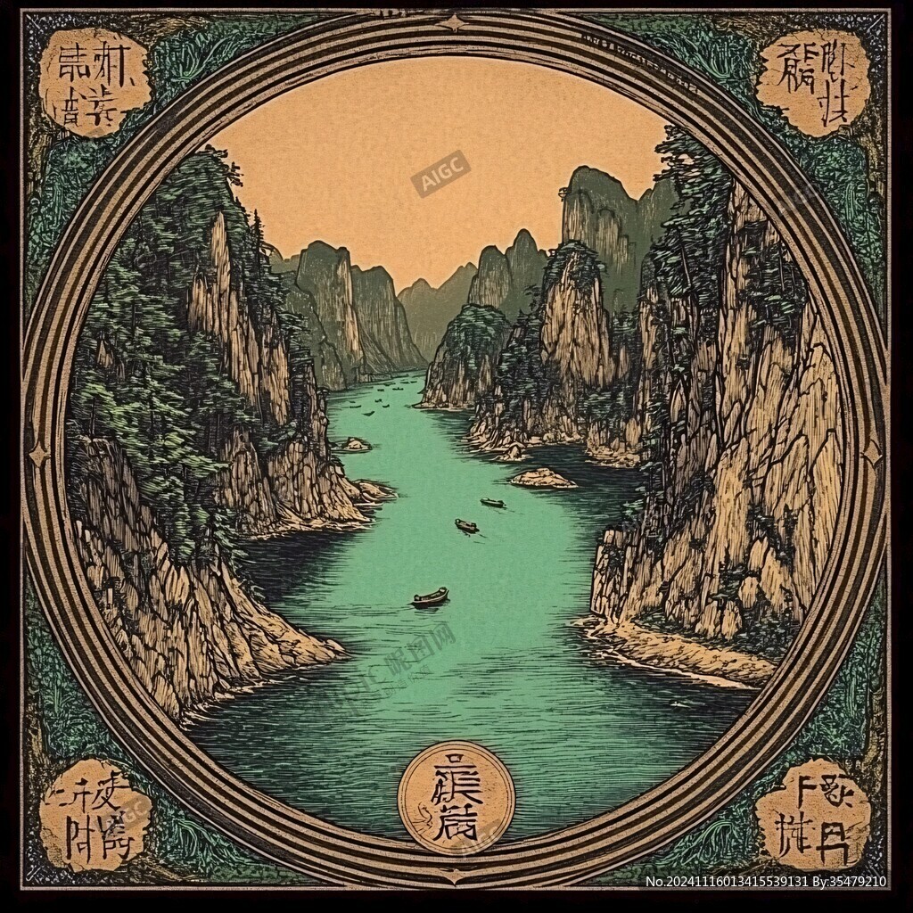 瞿塘峡插画