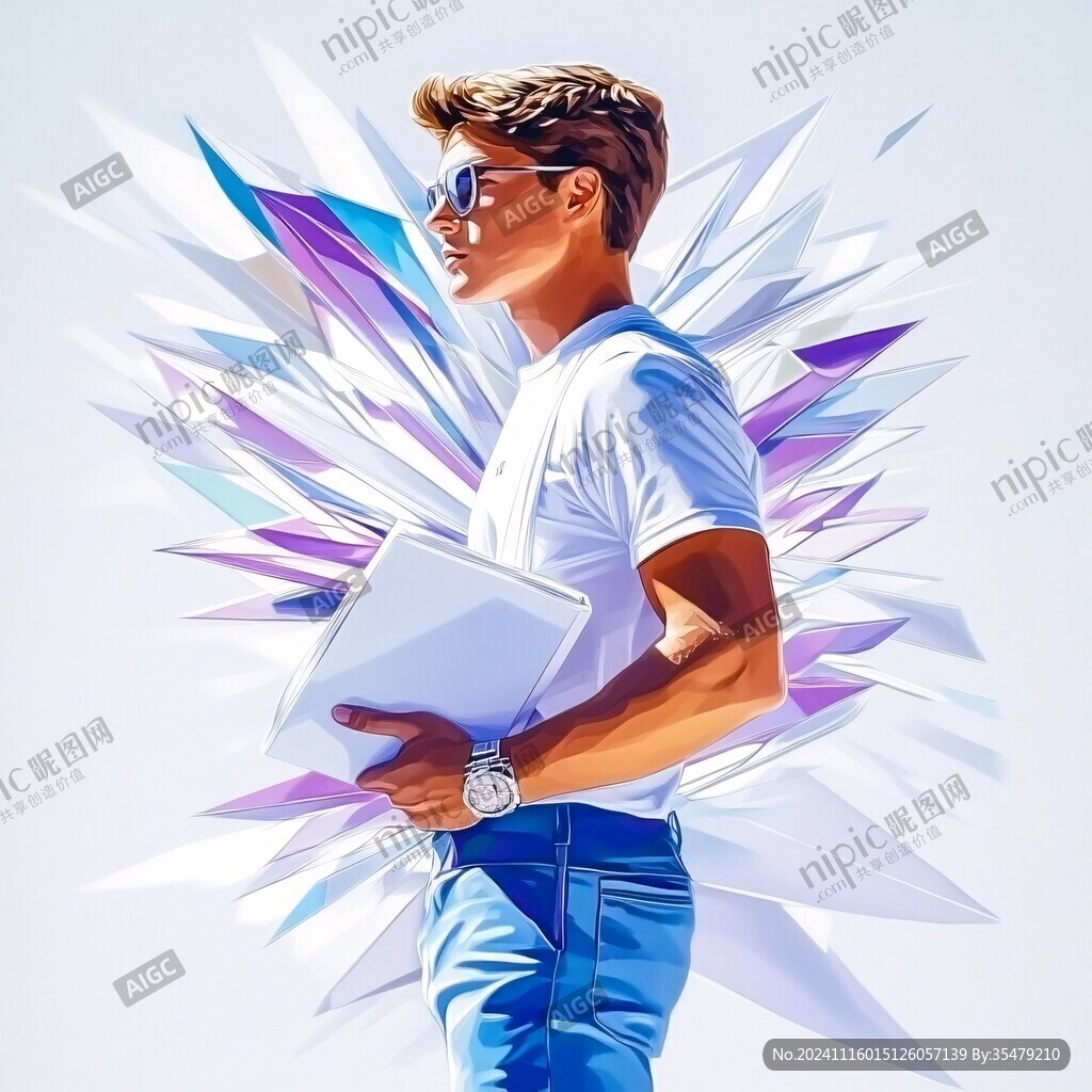 科技男插画