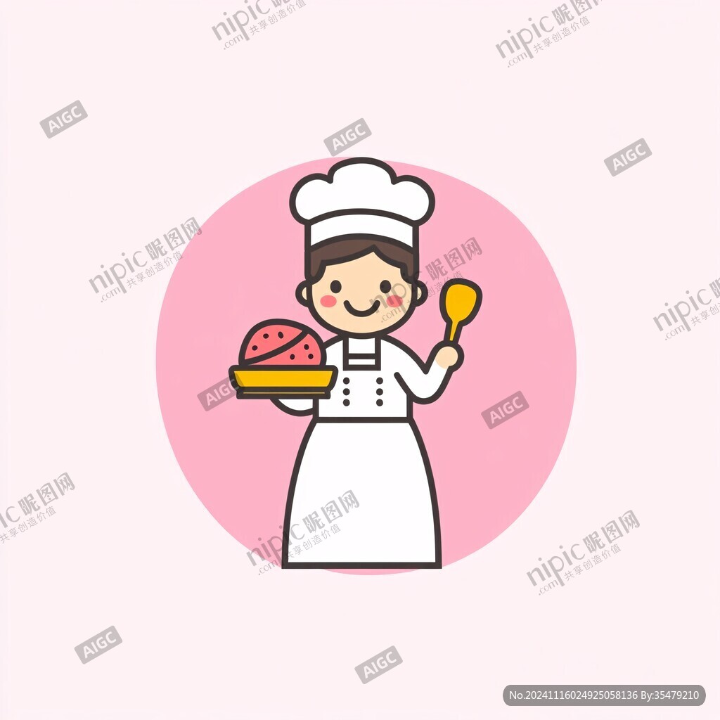 卡通美女厨师头像