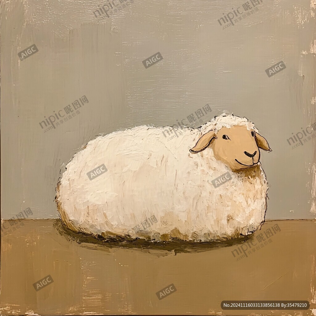 小羊羔奶油风装饰画