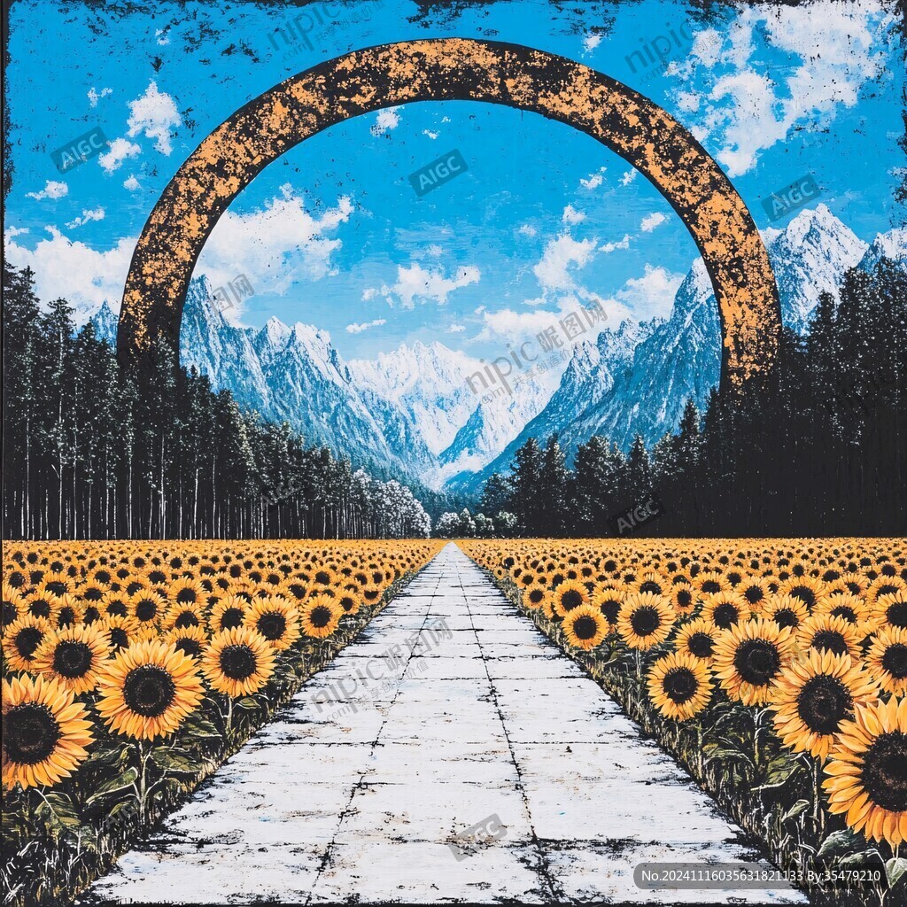 欧式装饰画时光隧道