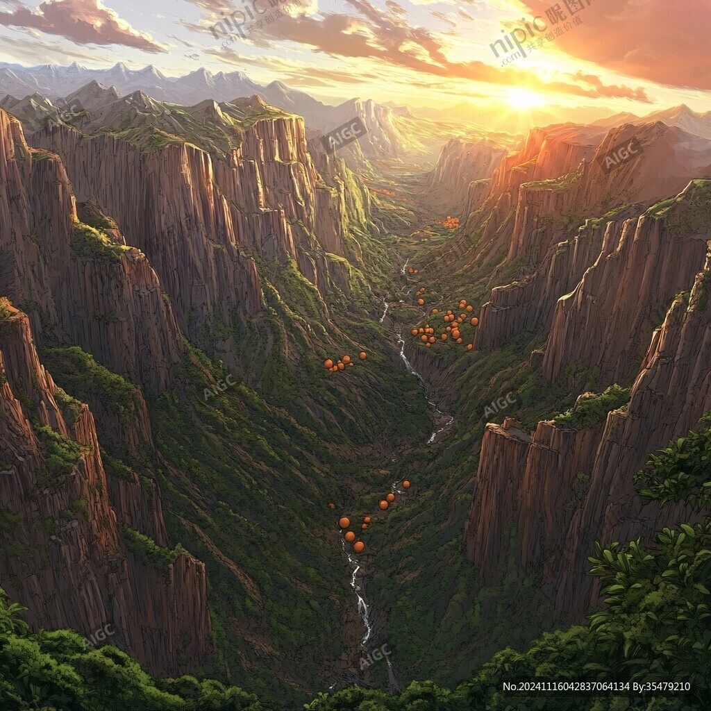 峡谷立体画