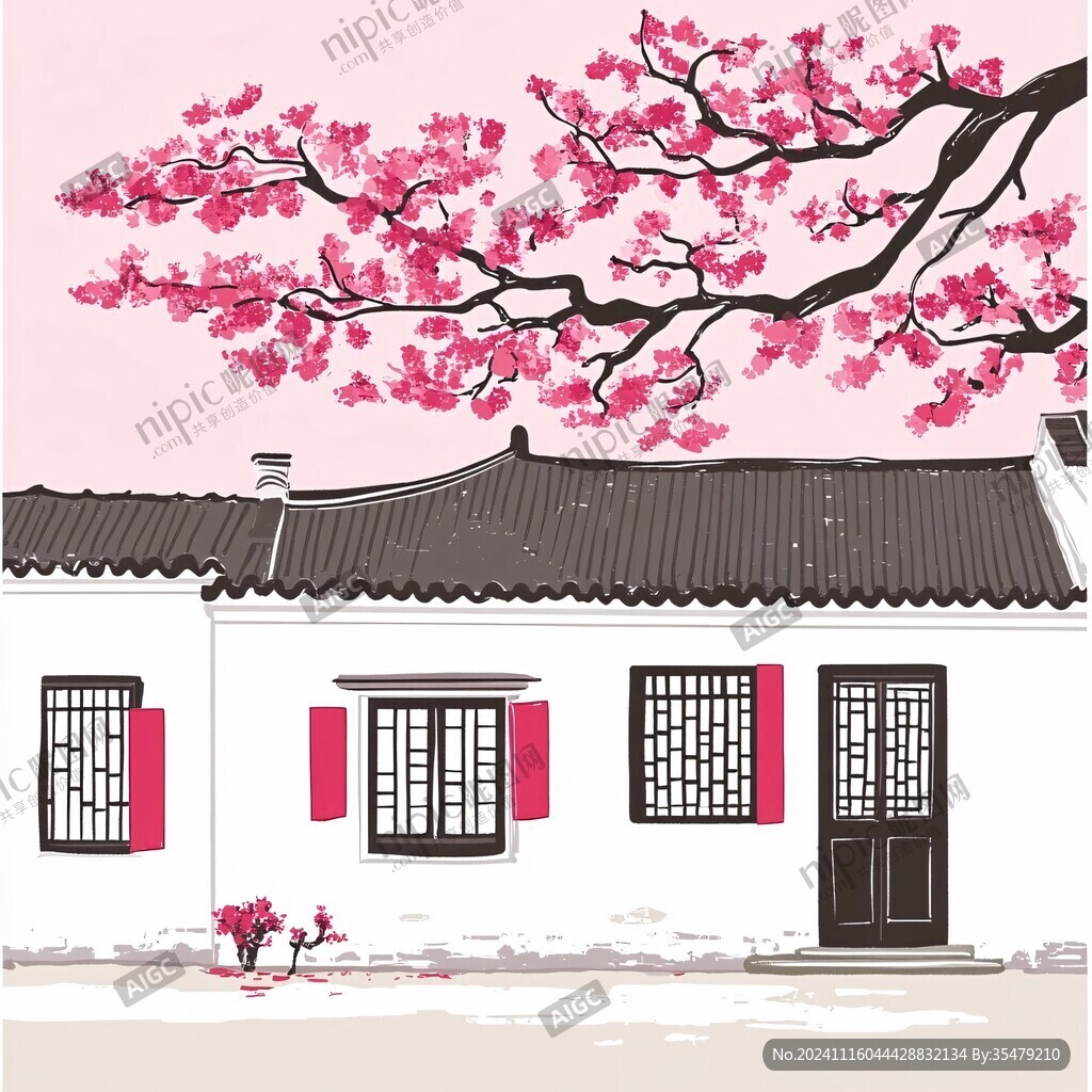 江南民居插画
