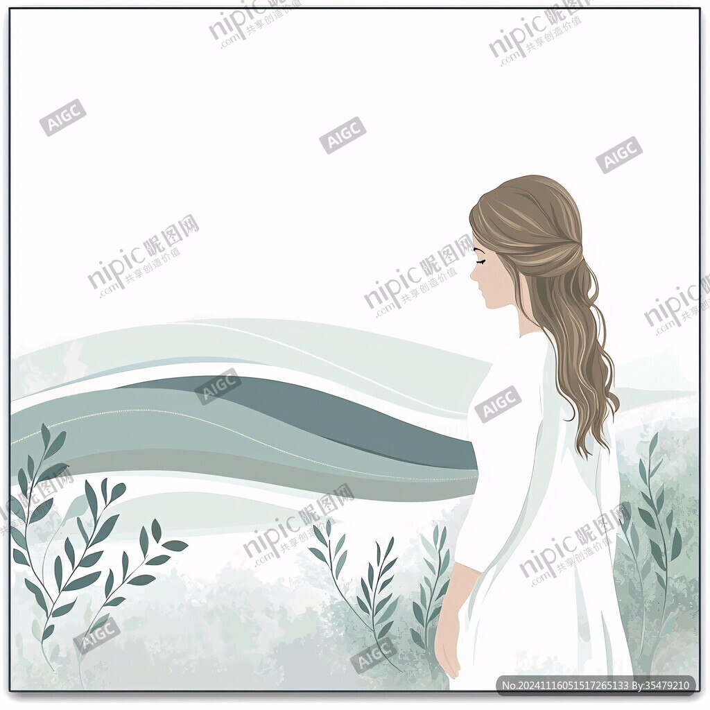 唯美孕妇插画