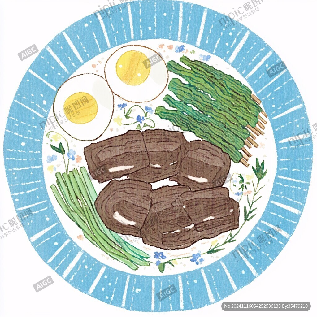 插画插图减脂餐