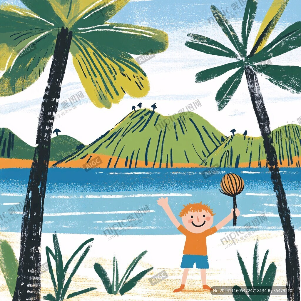 夏日海边插画
