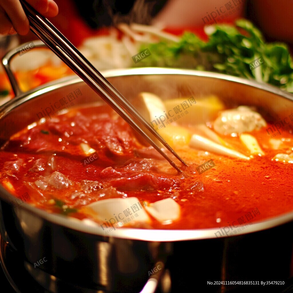 牛肉火锅特写