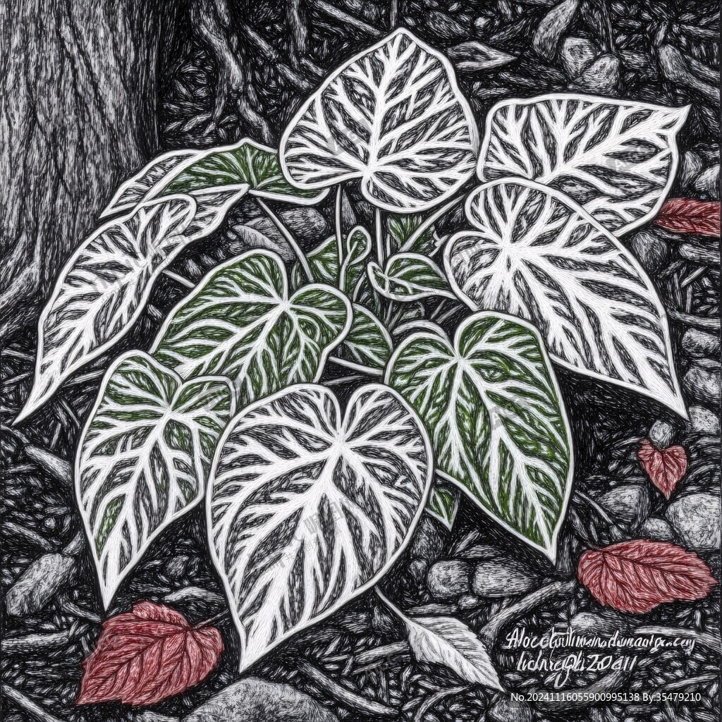 蛇形植物画