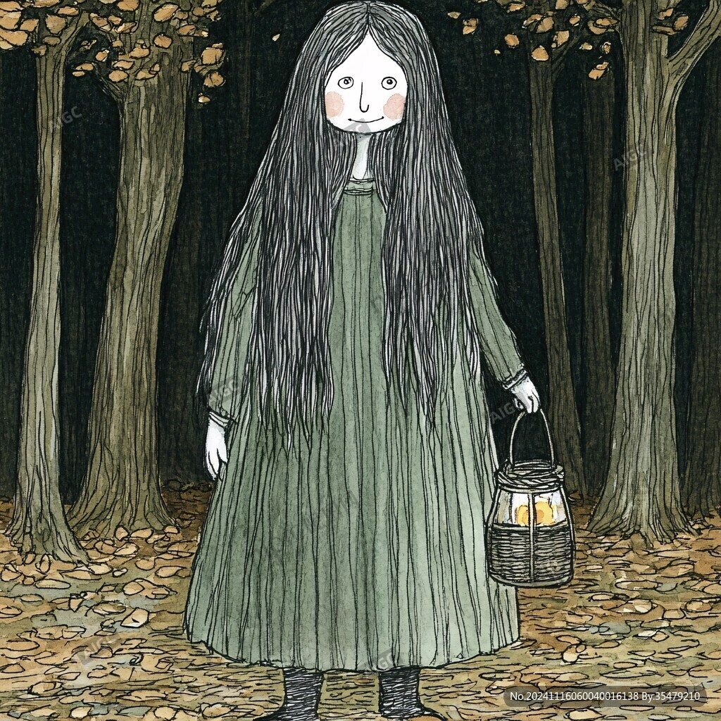 森系人物插画
