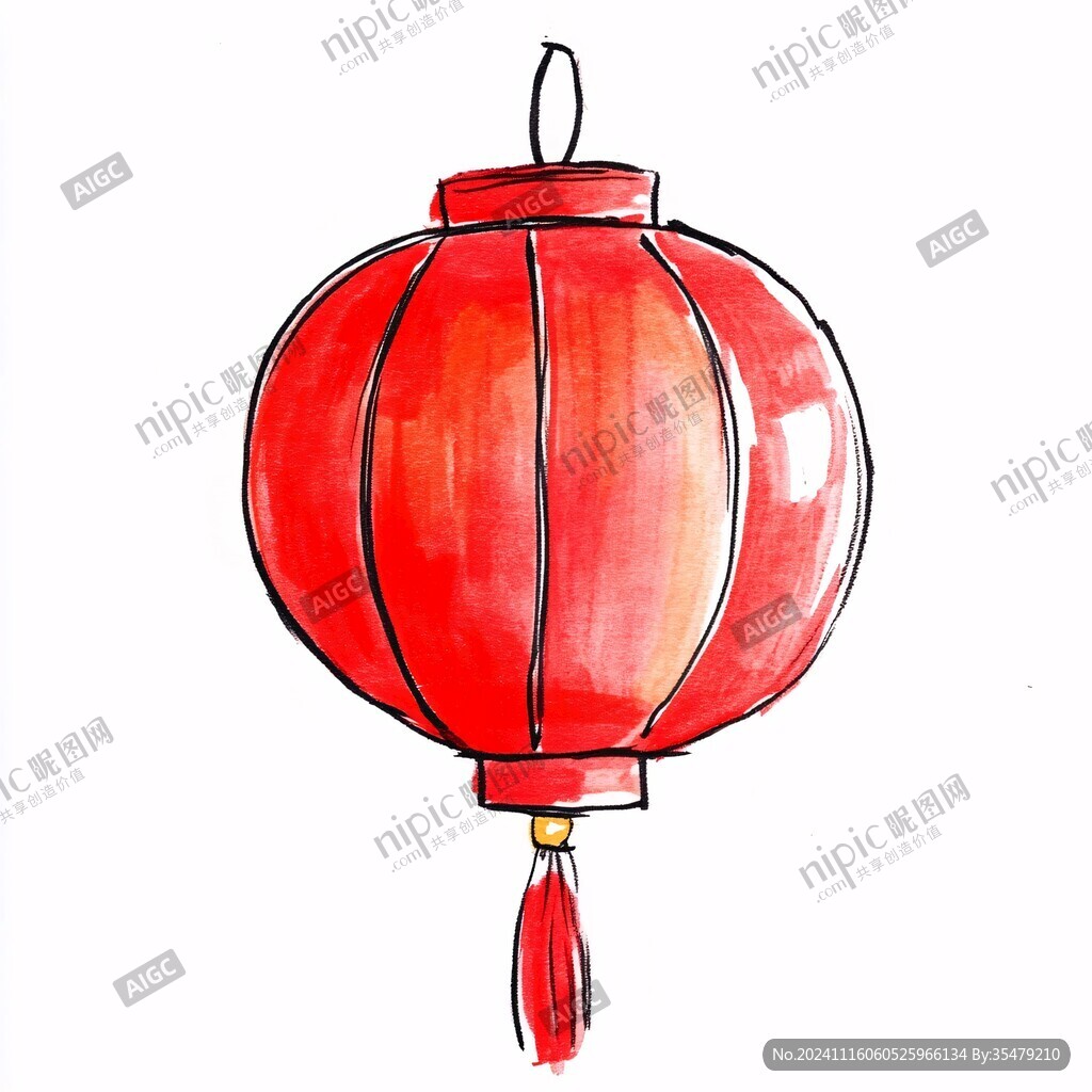板绘灯笼