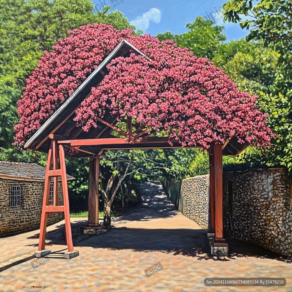花朵遮阳亭