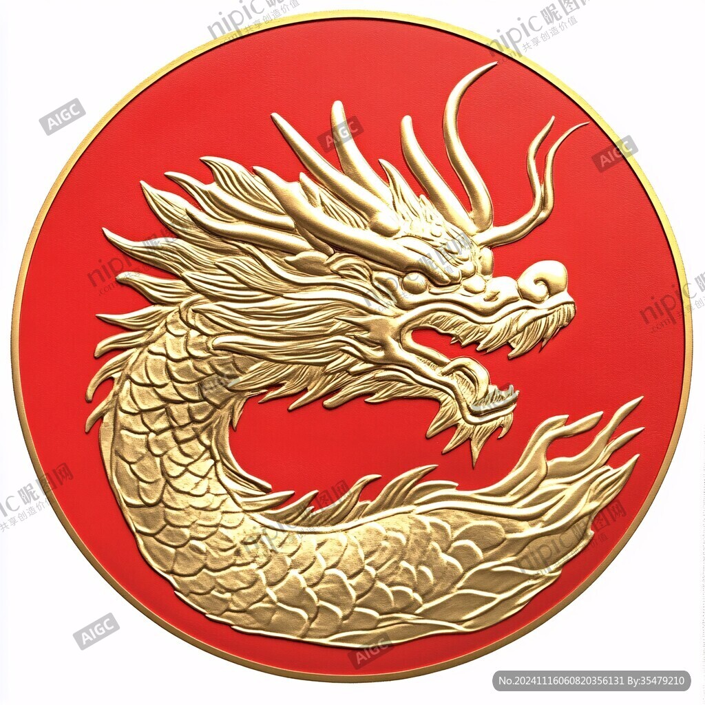 龙年圆镜设计图案