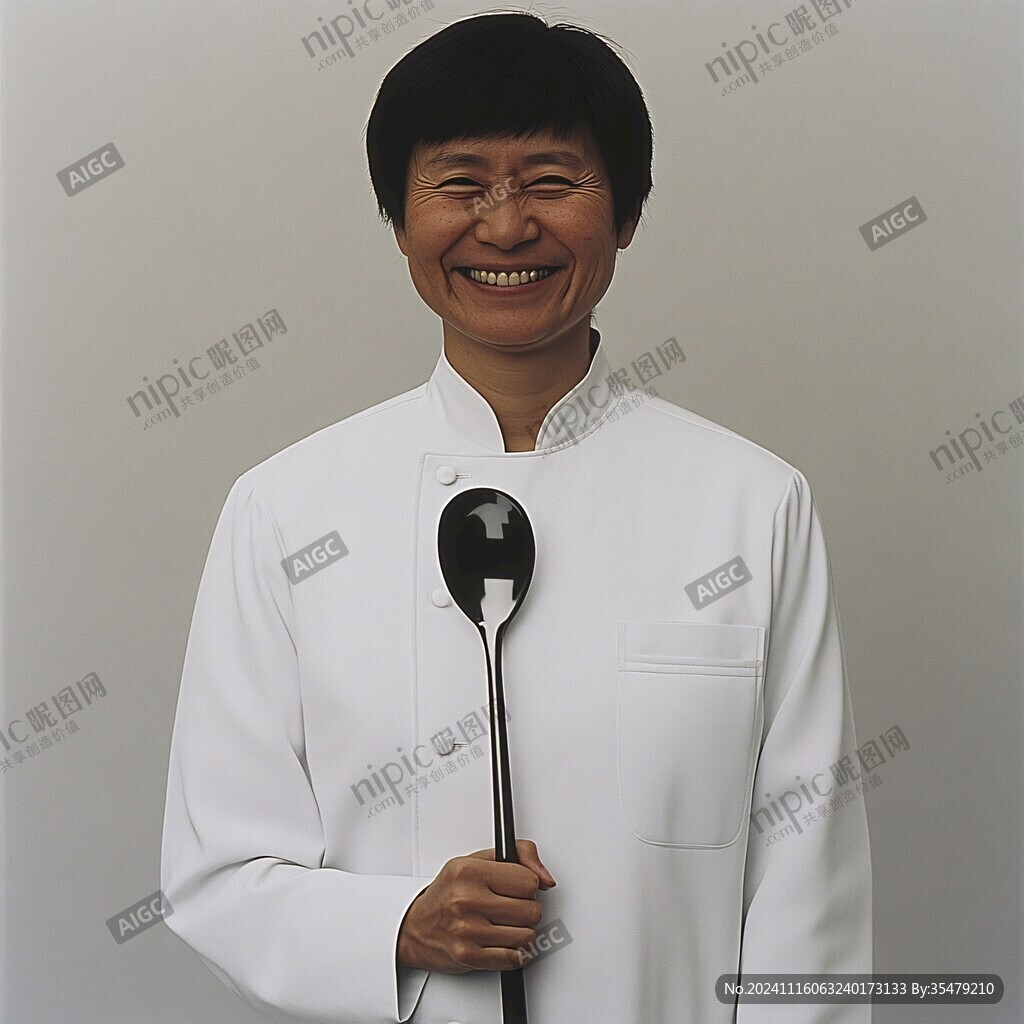 中年男厨师拿大勺头像