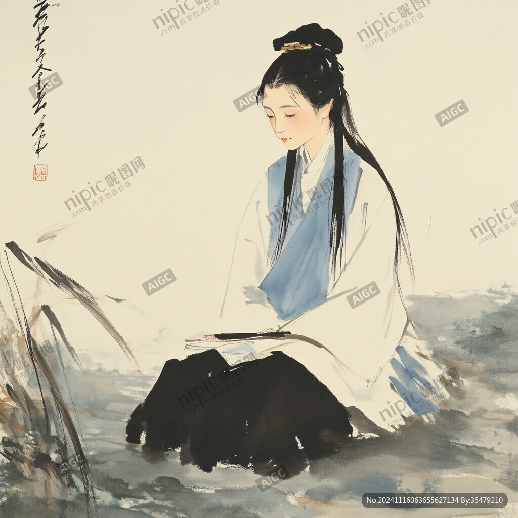 西施浣纱图
