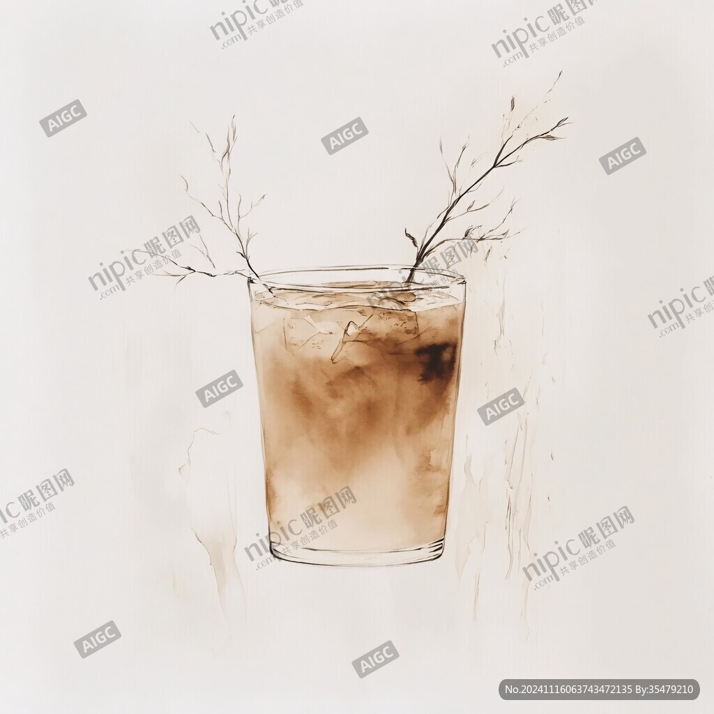 水杯插画