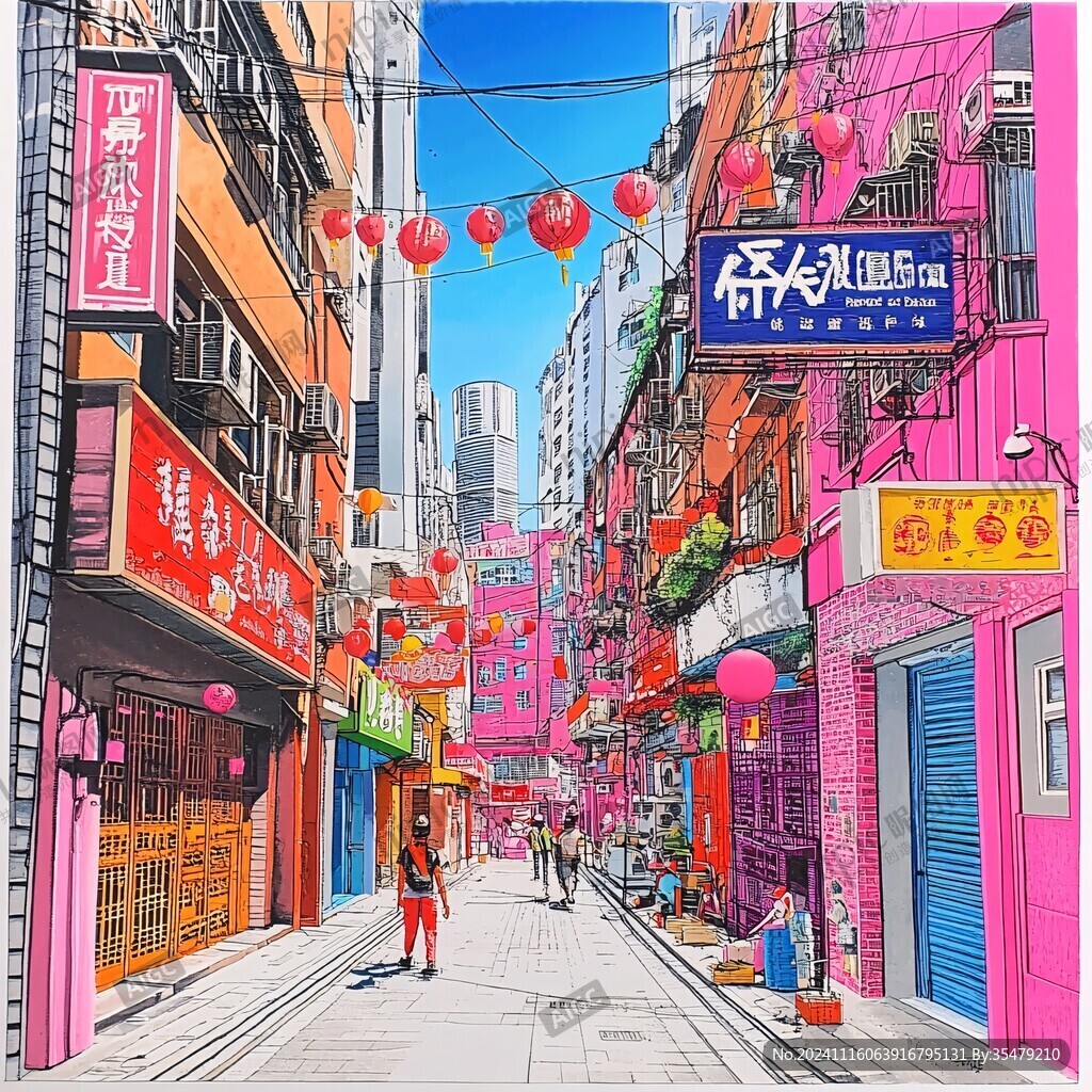 庙街插画