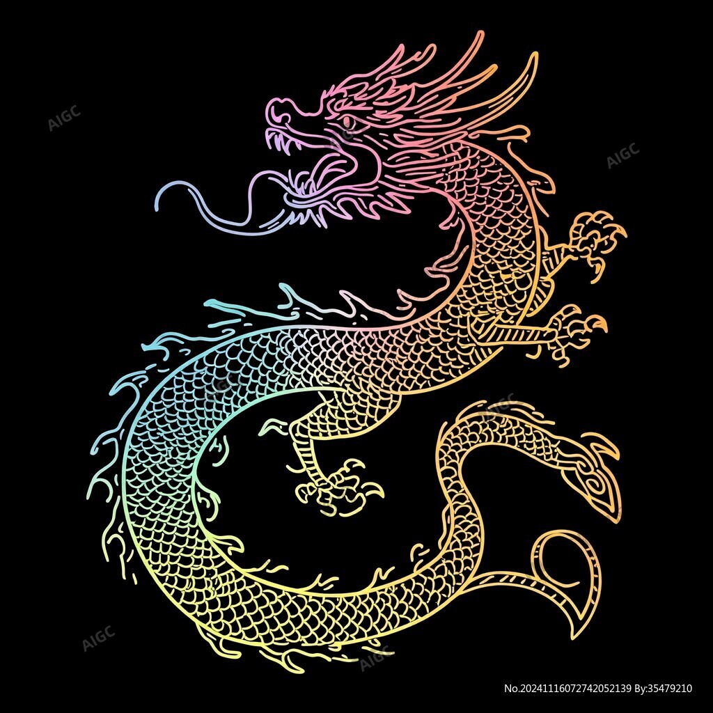 线描金龙