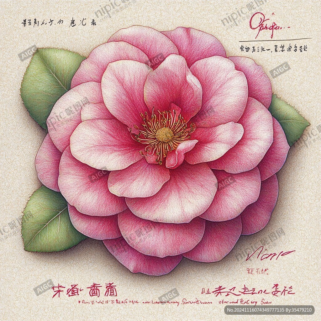 山茶花壁画