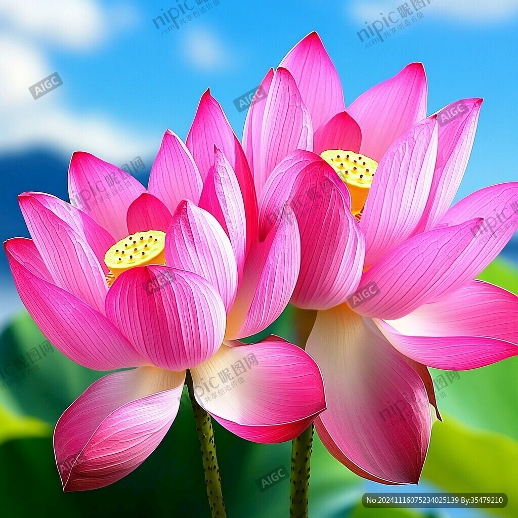 鼠绘精绘莲花花朵