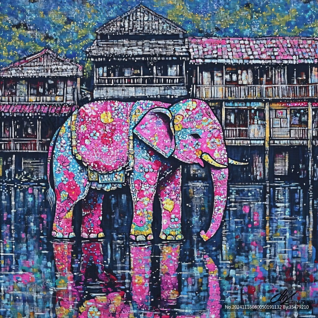西双版纳写意装饰画