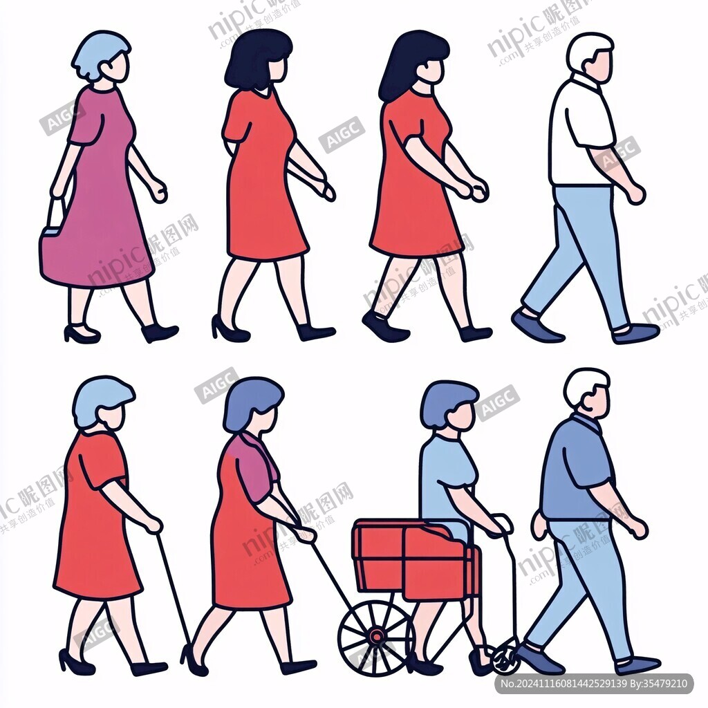 人物侧面行走