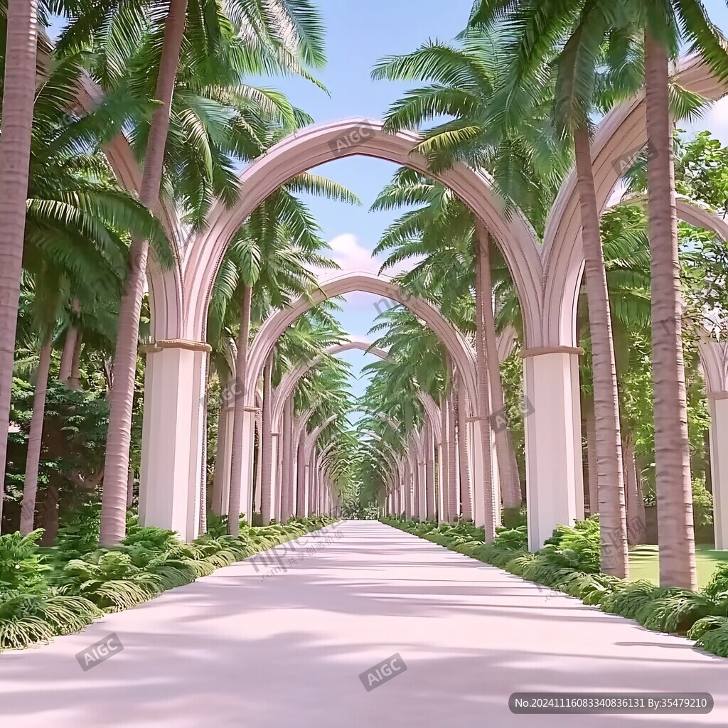 圆拱形林荫道
