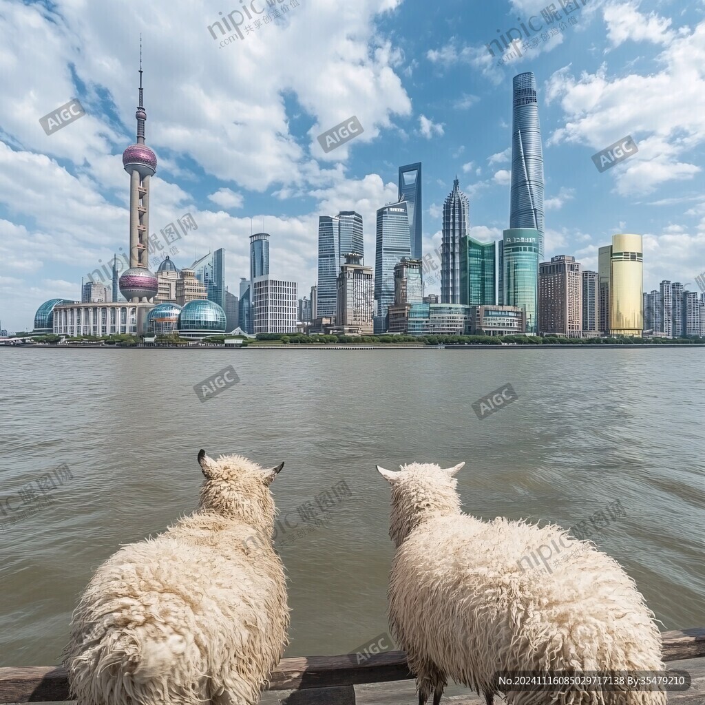 外滩的牛