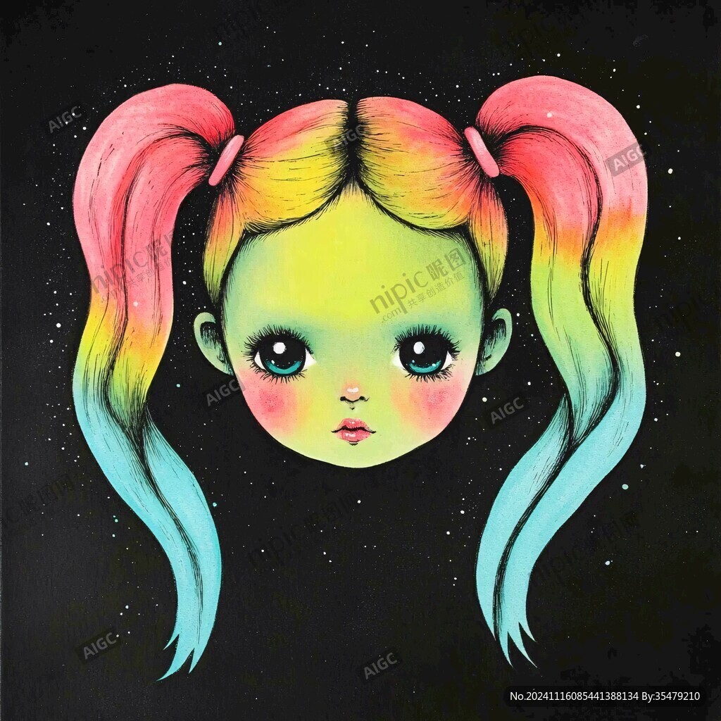 宇宙女孩插画