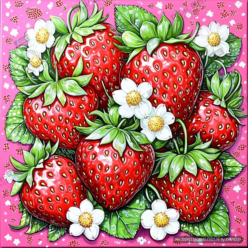 草莓装饰画