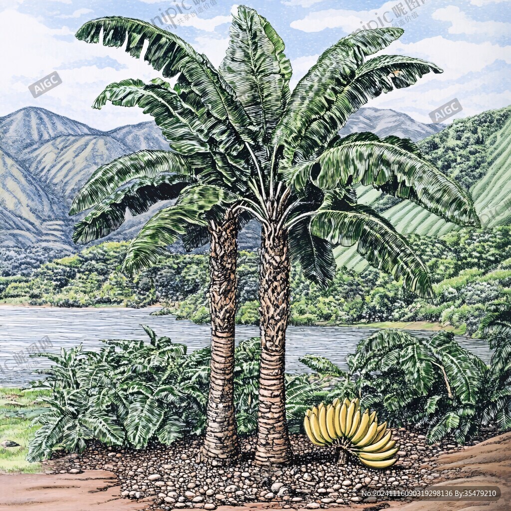 油画芭蕉树