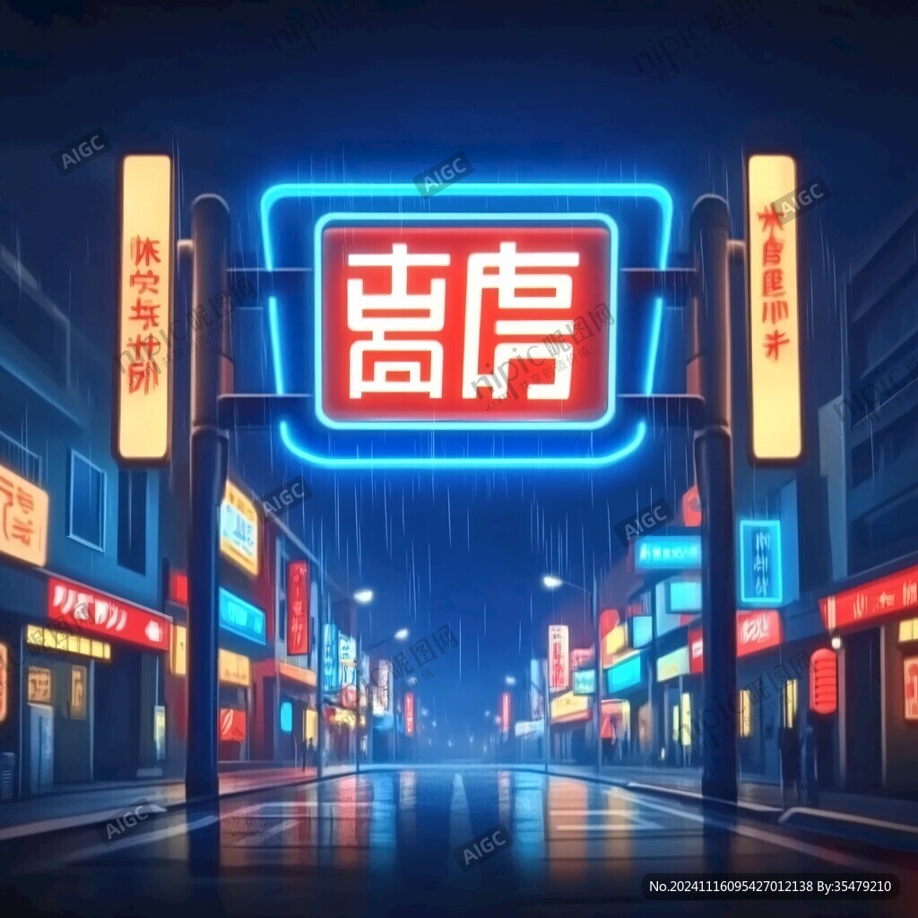 水乡霓虹灯