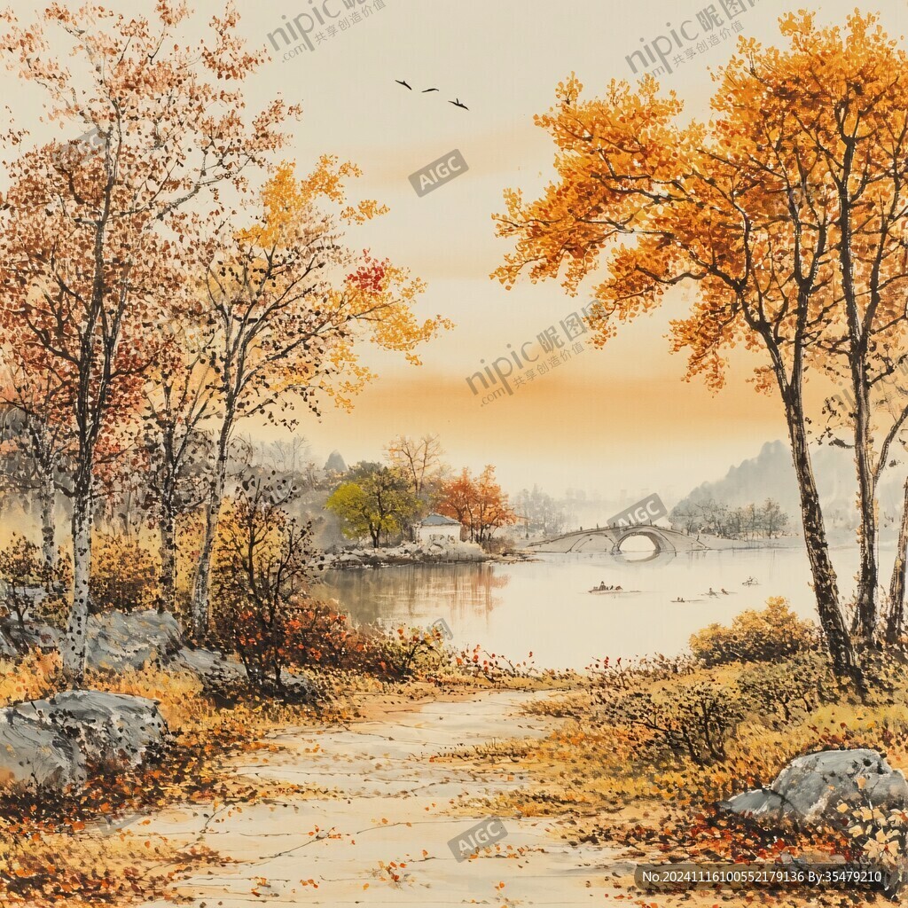 山水画秋景