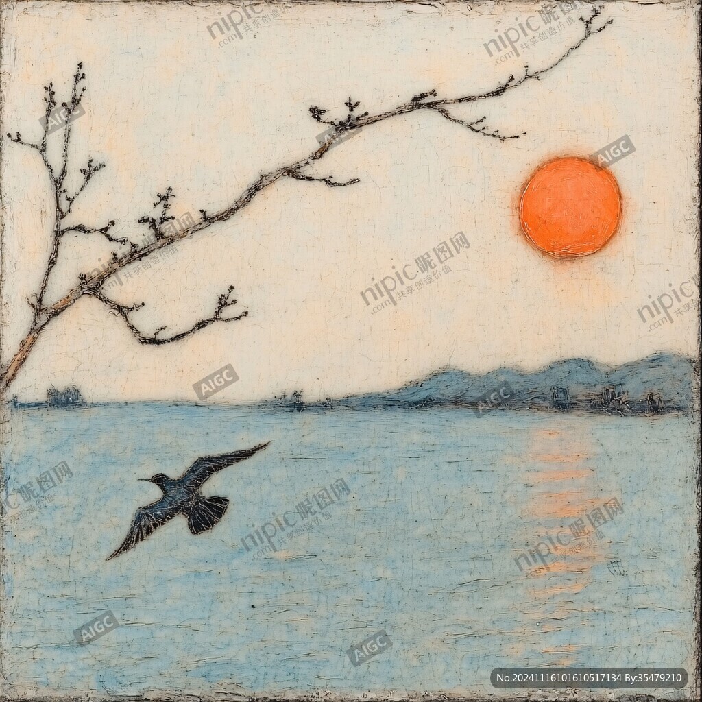 飞鸟远山太阳
