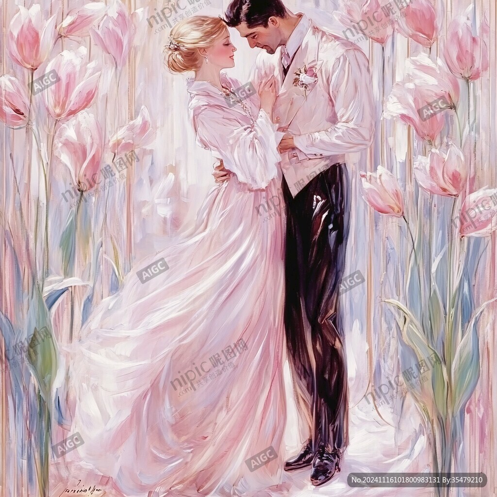 油画浪漫婚礼