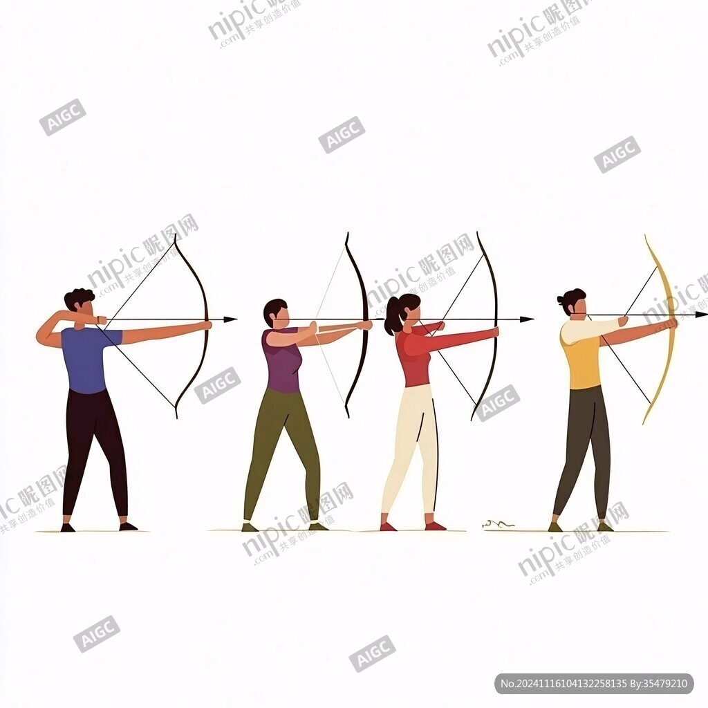 射箭人物插画射箭背景