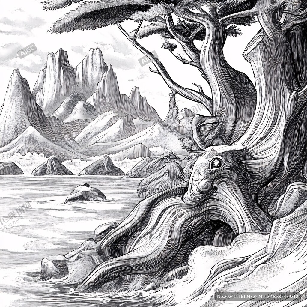 新西兰素描线描鼠绘