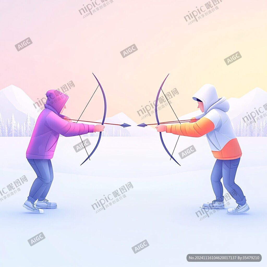 射箭人物插画射箭背景