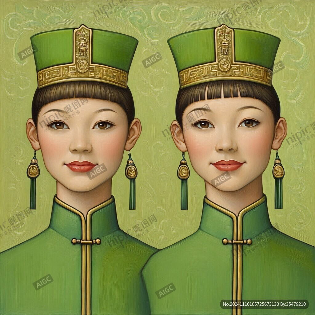 蒙族少女插画