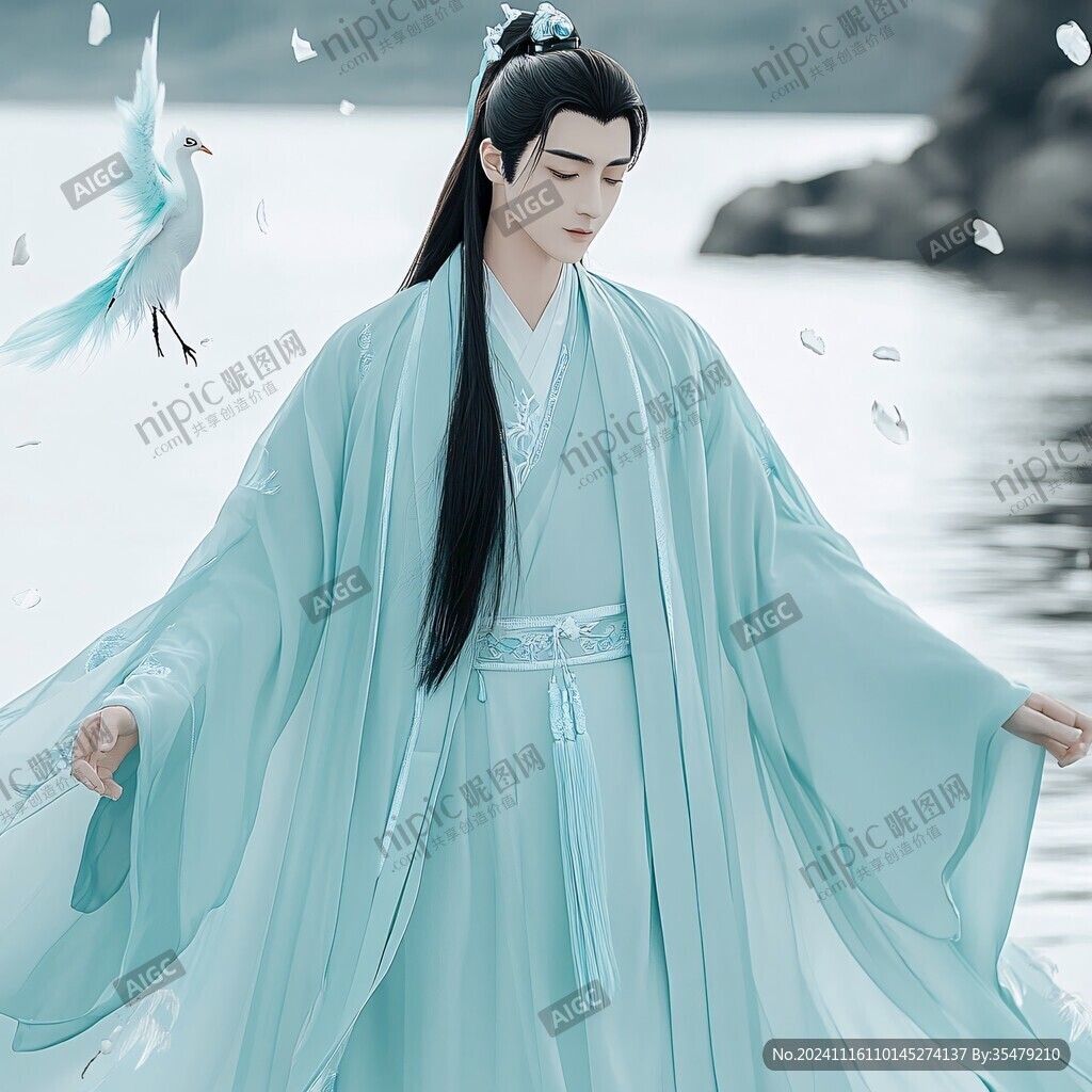 蓝色古装衣服