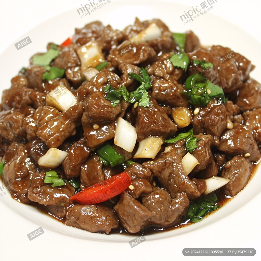 糖心黑蒜炒雪花牛肉粒