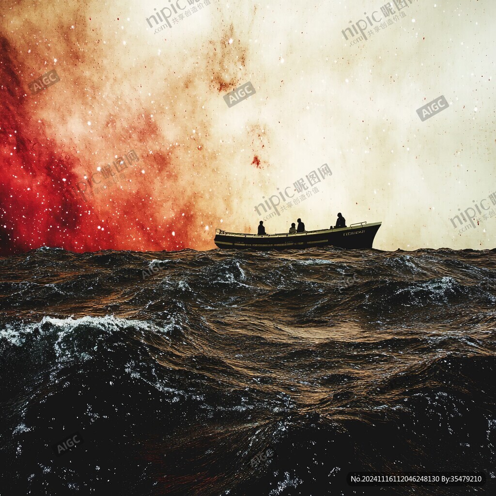 浩瀚大海渺小的船