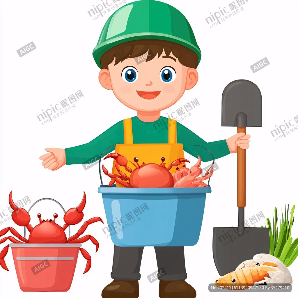 厨师小螃蟹店蟹卡通