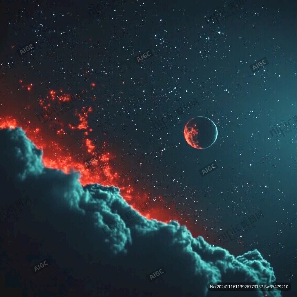 星云星星月亮夜空