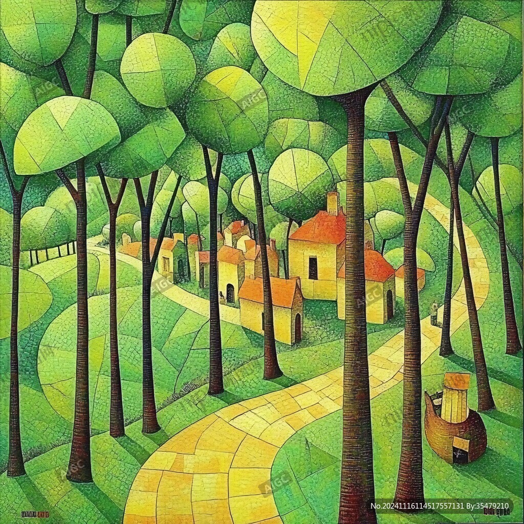 绿色田园画