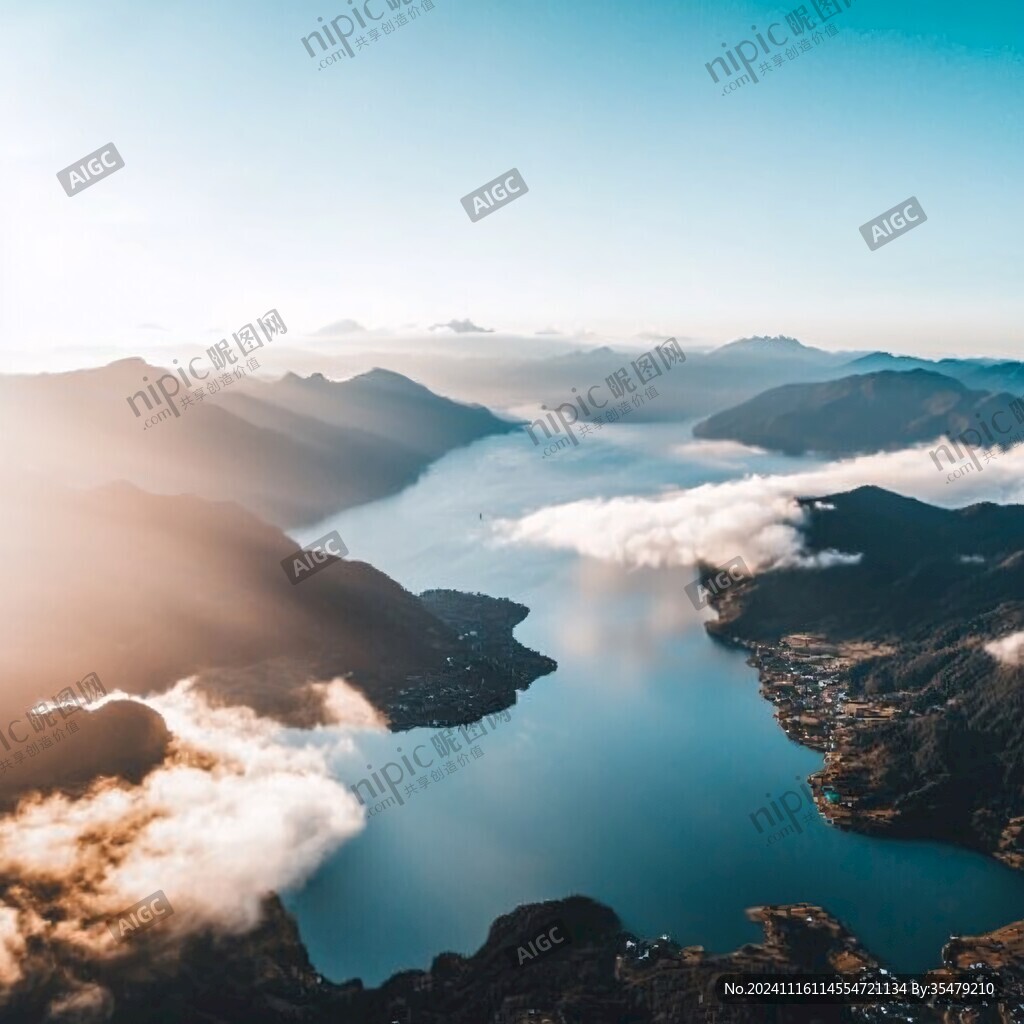 千岛湖山峦云彩大气